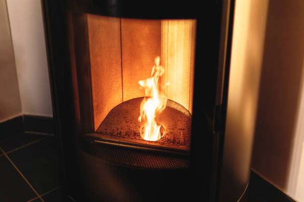 Chambre de combustion d'un poêle à granulés après entretien